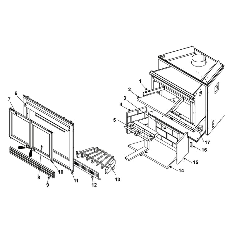 Heat & Glo CBS-41 Woodburning Fireplace Parts