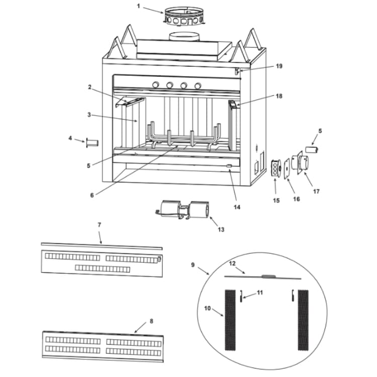 Heat & Glo EM-42 Energy Master Woodburning Fireplace Parts