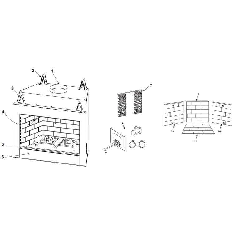 Heat & Glo RHW-51 Royal Hearth 42" Woodburning Fireplace Parts