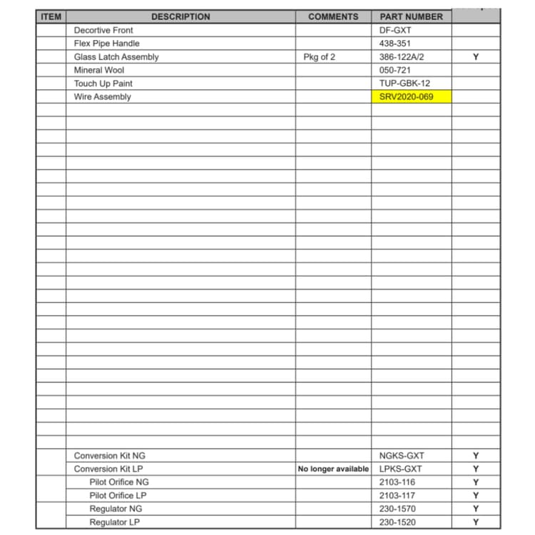 GRAND-XTS Service Parts