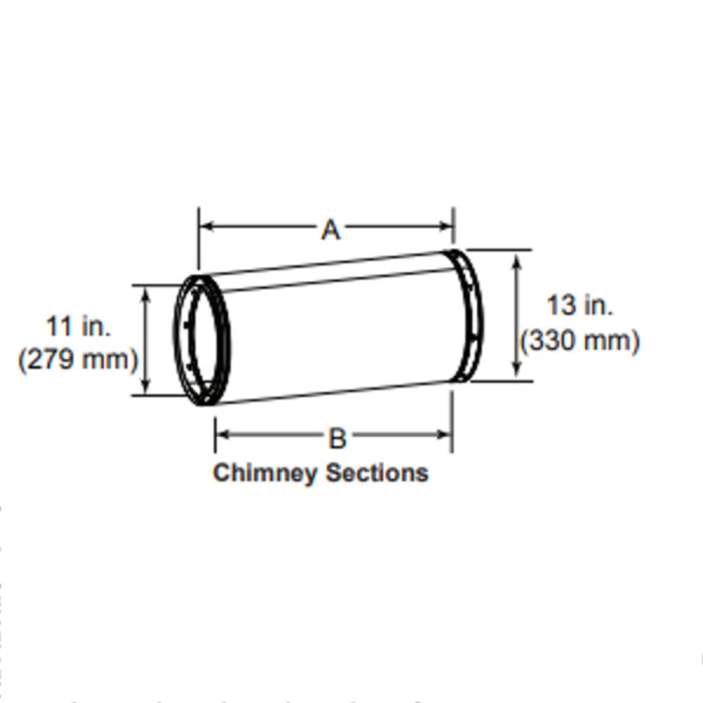 6In (150Mm) Chimney Section SL406 by Heat &4 Glo