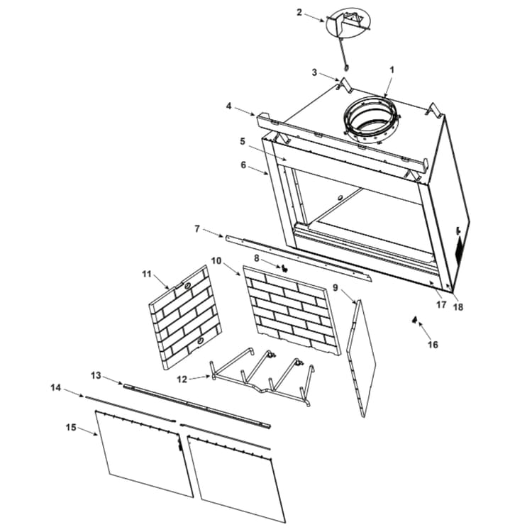 Heat & Glo Outdoor LifeStyles MONTANA-36/H 36" Woodburning Fireplace Parts