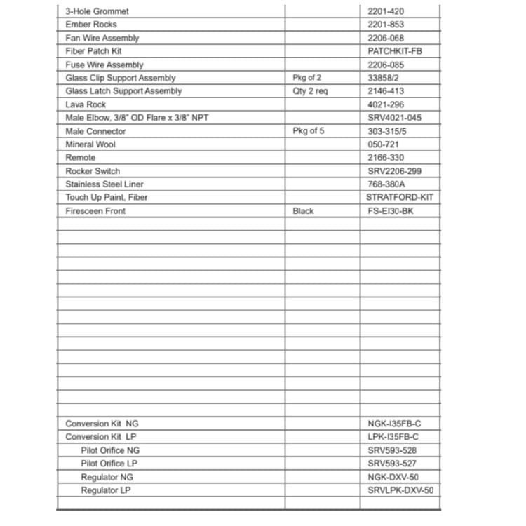 ESCAPE-I35-F Service Parts
