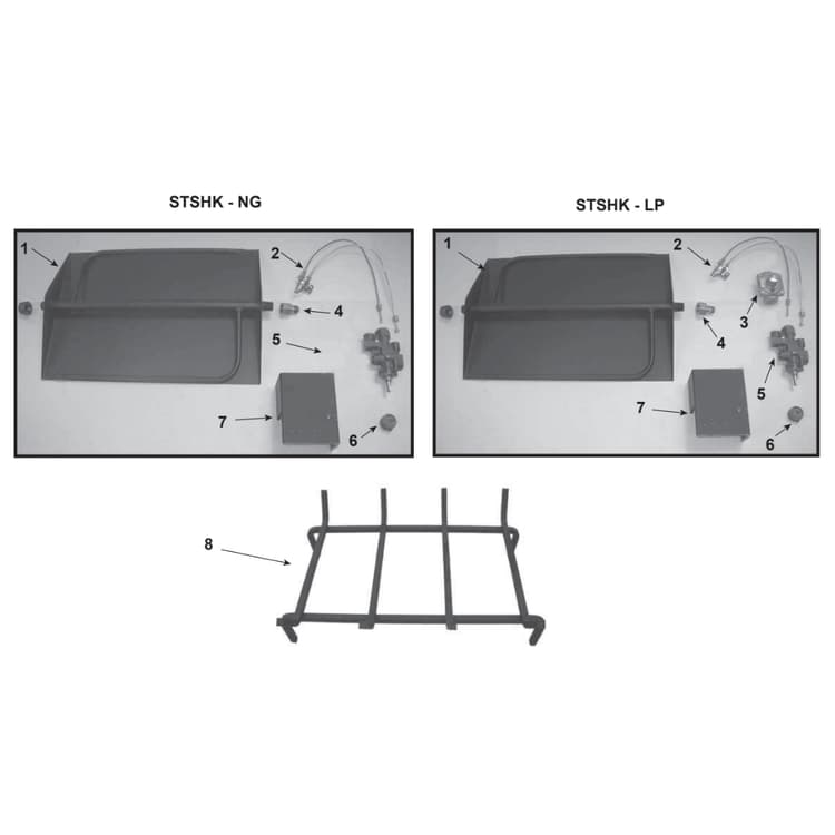 Heat & Glo STSHK18NG/LP 18" Safety Pilot See Thru Hearth Kit Parts