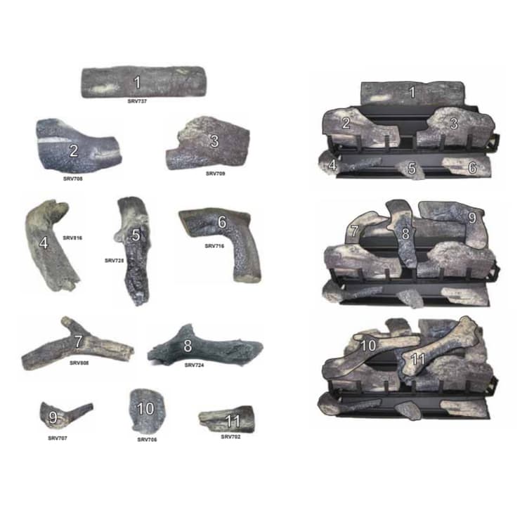 GO324MTCH-NG/LP Log Set Assembly