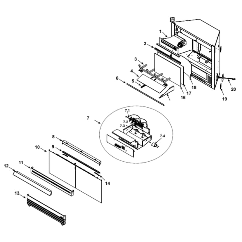 Heat & Glo CF750E Crestfire 36" Electric Fireplace Parts