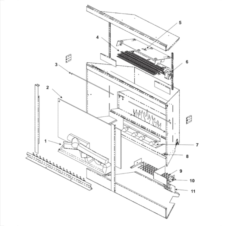 42-EBU Electric Fireplace Parts
