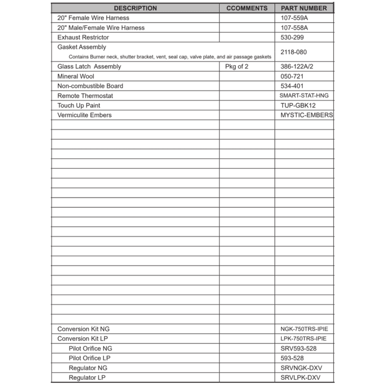 SL-750TRSFHHIPI Replacement parts