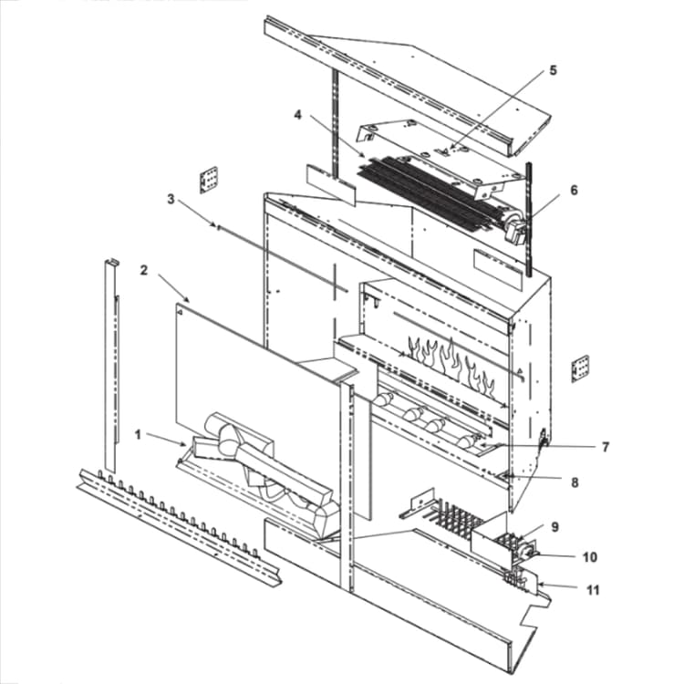 36-EBU Electric Fireplace Parts