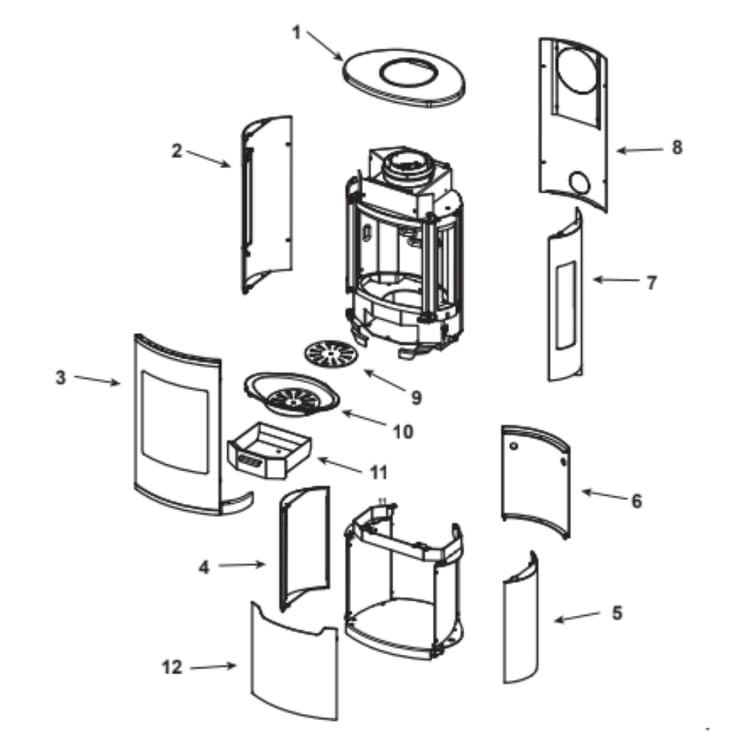 Heat & Glo Curve-300G-HS Wood Stove Parts