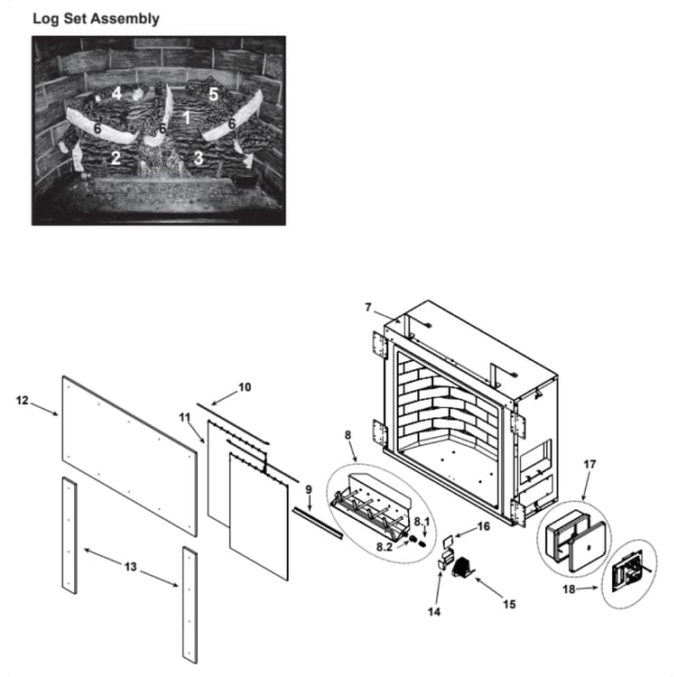 CARODG36i-B Log Set Assembly