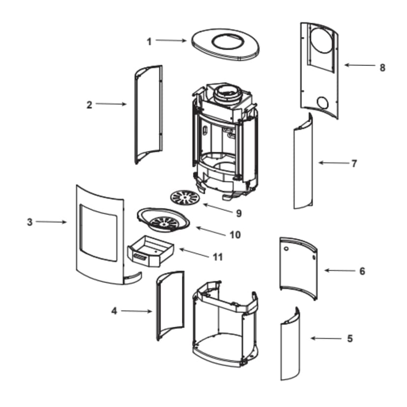 Heat & Glo Curve-100S-HS Wood Stove Parts