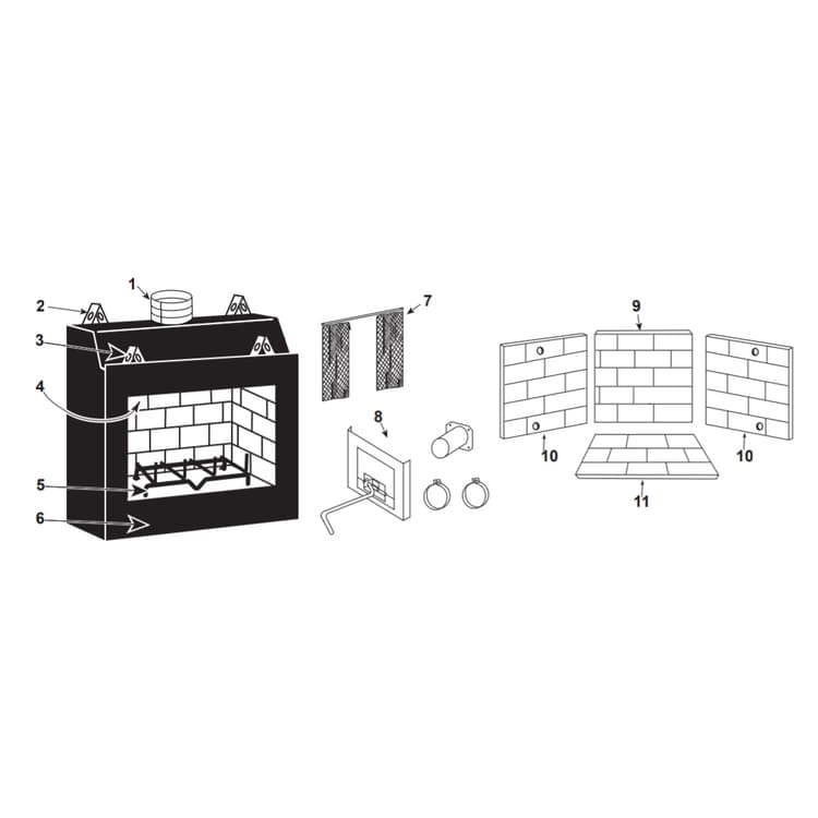 Heat & Glo RHW-44 Royal Hearth 36" Woodburning Fireplace Parts