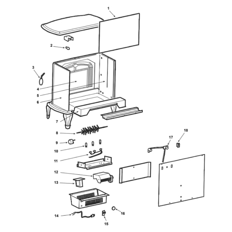 Heat & Glo E-STOVE-MB/AL/GR Electric Fireplace Parts