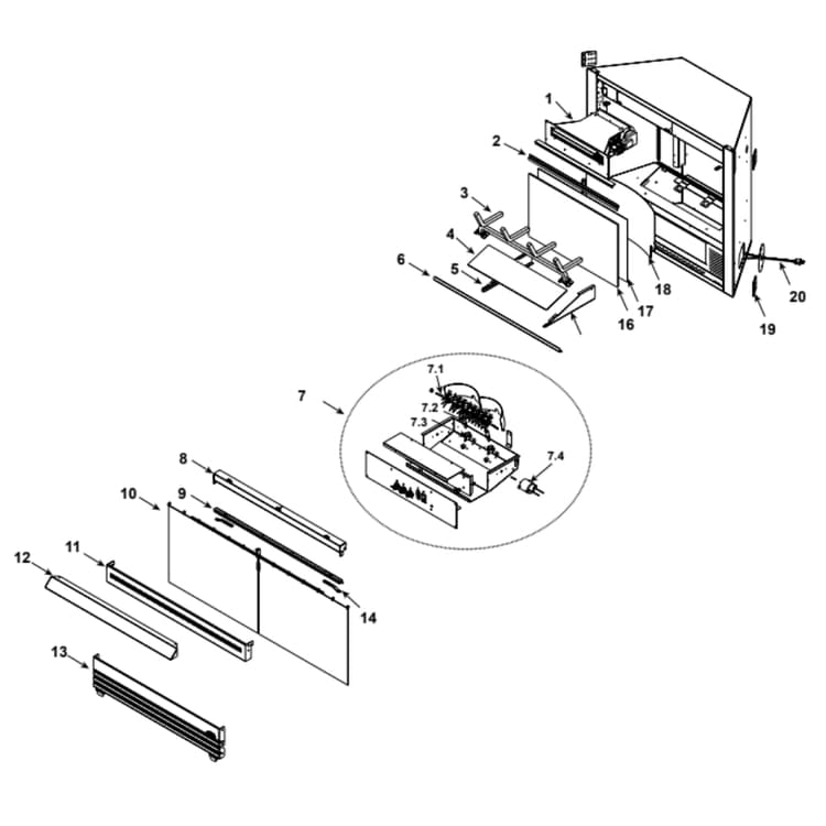 Heat & Glo CF550E Crestfire 31" Electric Fireplace Parts