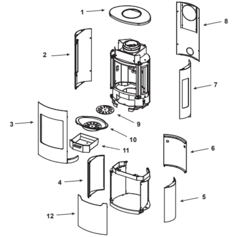 Heat & Glo Curve-300S-HS Wood Stove Parts