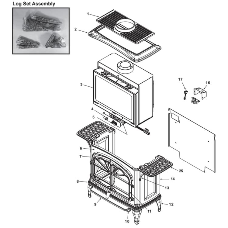 Heat & Glo TIARA II Gas Stove(Upto Aug. 2003) Parts