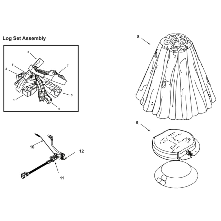 Heat & Glo PTO-CF/LP Patio Campfire Outdoor Gas Firepit Parts