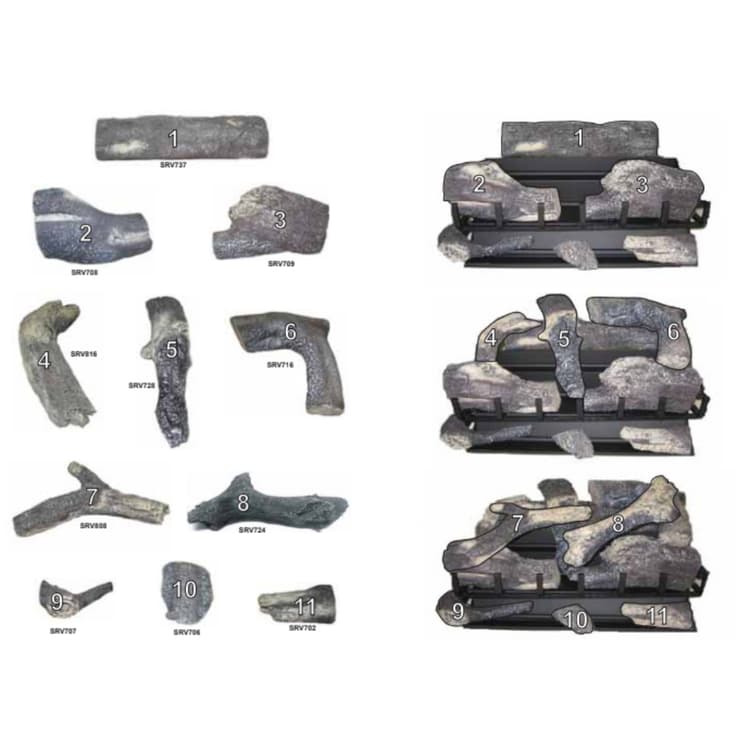 GO35MTCH-NG/LP Log Set Assembly