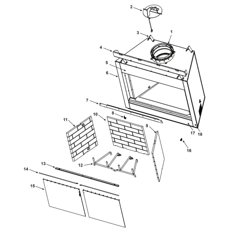 Heat & Glo Outdoor LifeStyles MONTANA-42/H 42" Woodburning Fireplace Parts