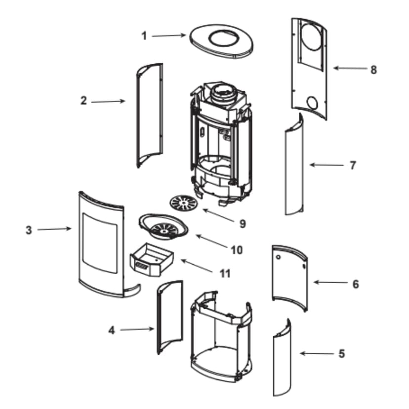 Heat & Glo Curve-100G-HS Wood Stove Parts