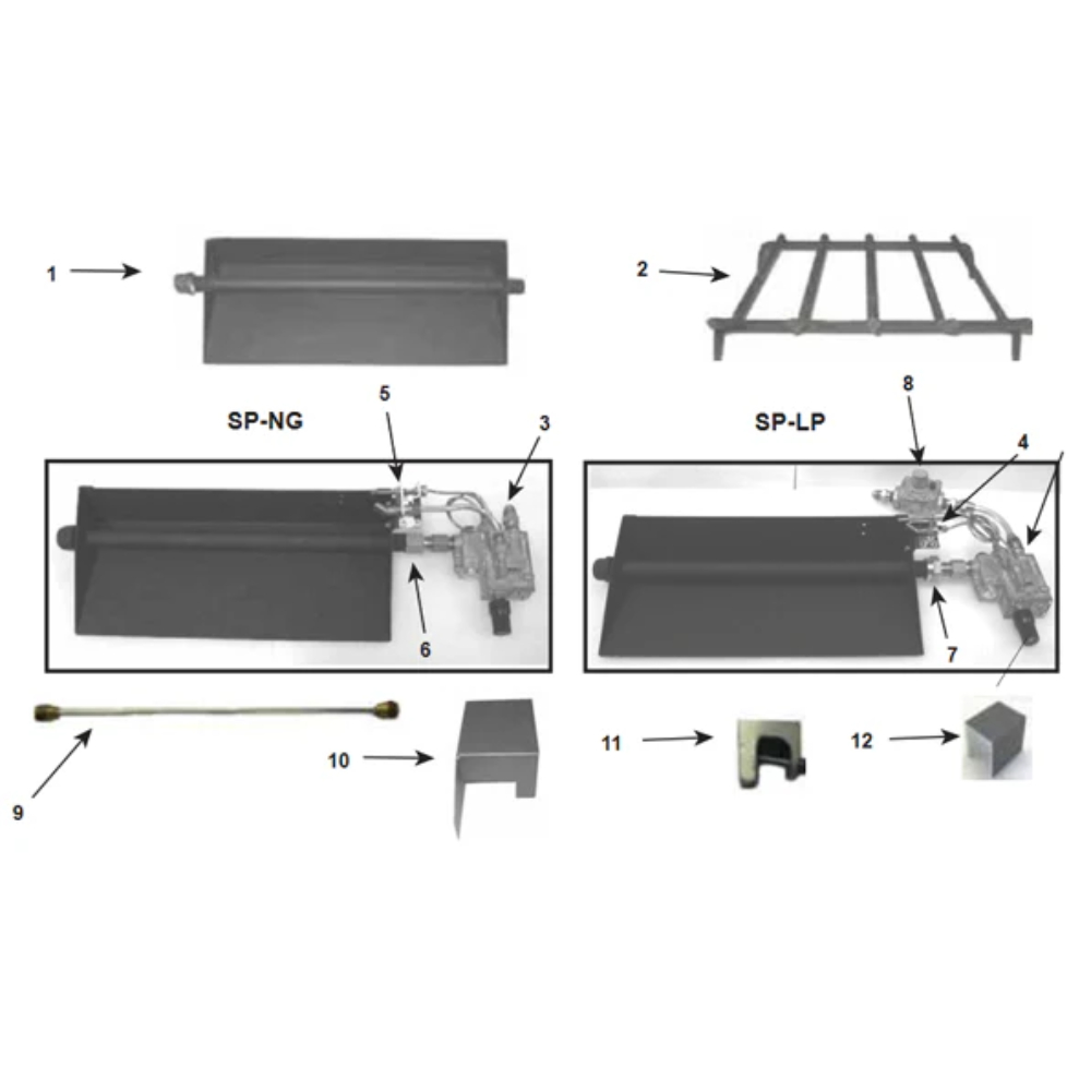 Majestic SP24LP Hearth Kits Sand Pan Burners For Single-Sided Fireplaces 24" Safety Pilot