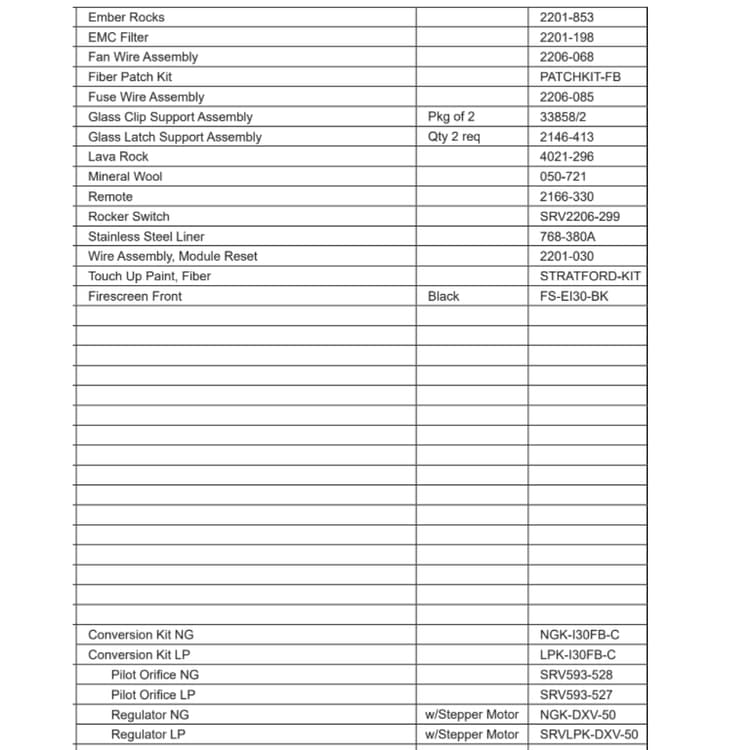 ESCAPE-I30-C Service Parts
