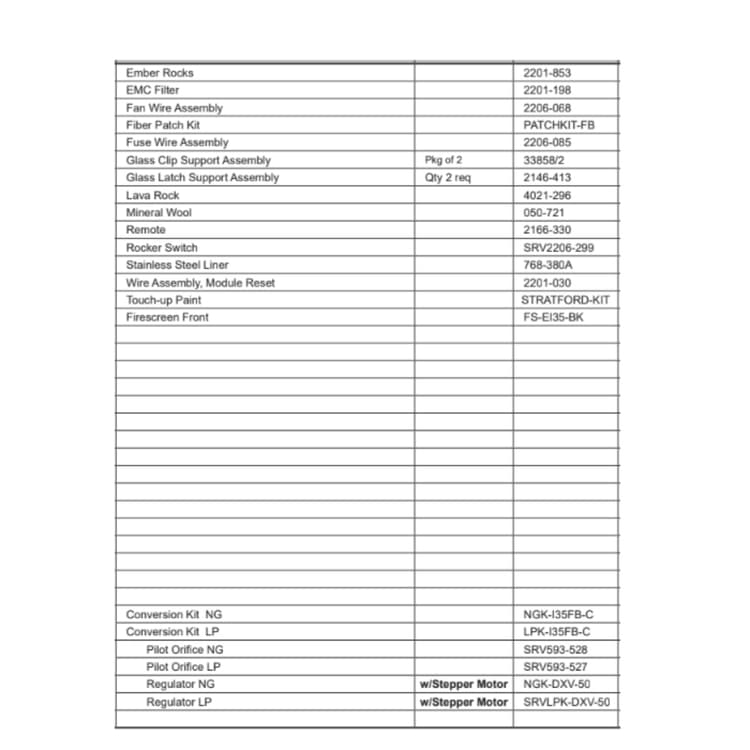ESCAPE-I35-C Service Parts