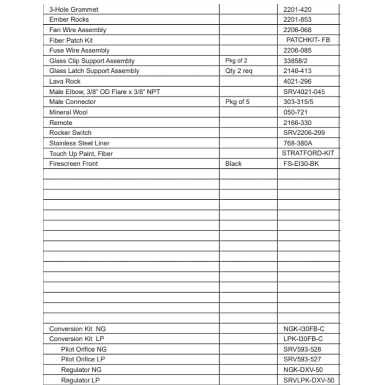 ESCAPE-I30-F Service Parts