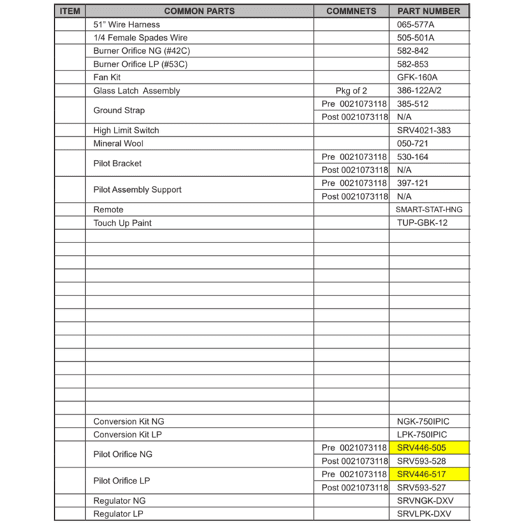 SL-750TV-IPI-D Replacement parts